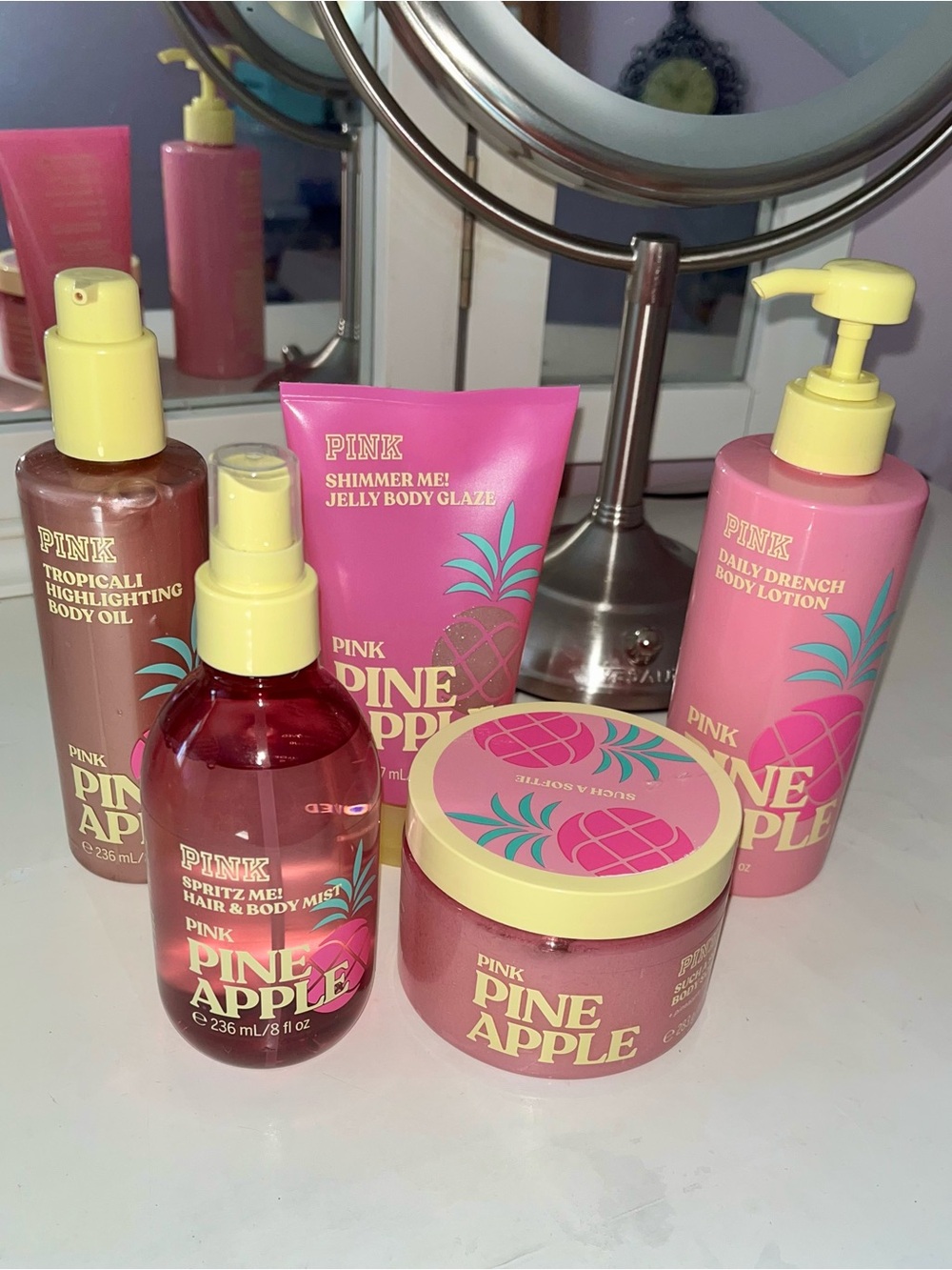 PINK Victoria's Secret Pink Pineapple 5 pc Body Care Set